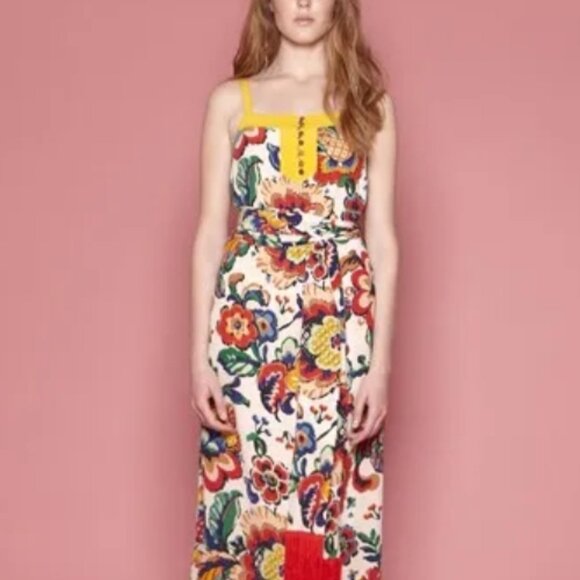 NWOT Tory Burch Wildflower 2012 Resort Collection Multi Ivey Maxi Dress XS $700 - Picture 3 of 14